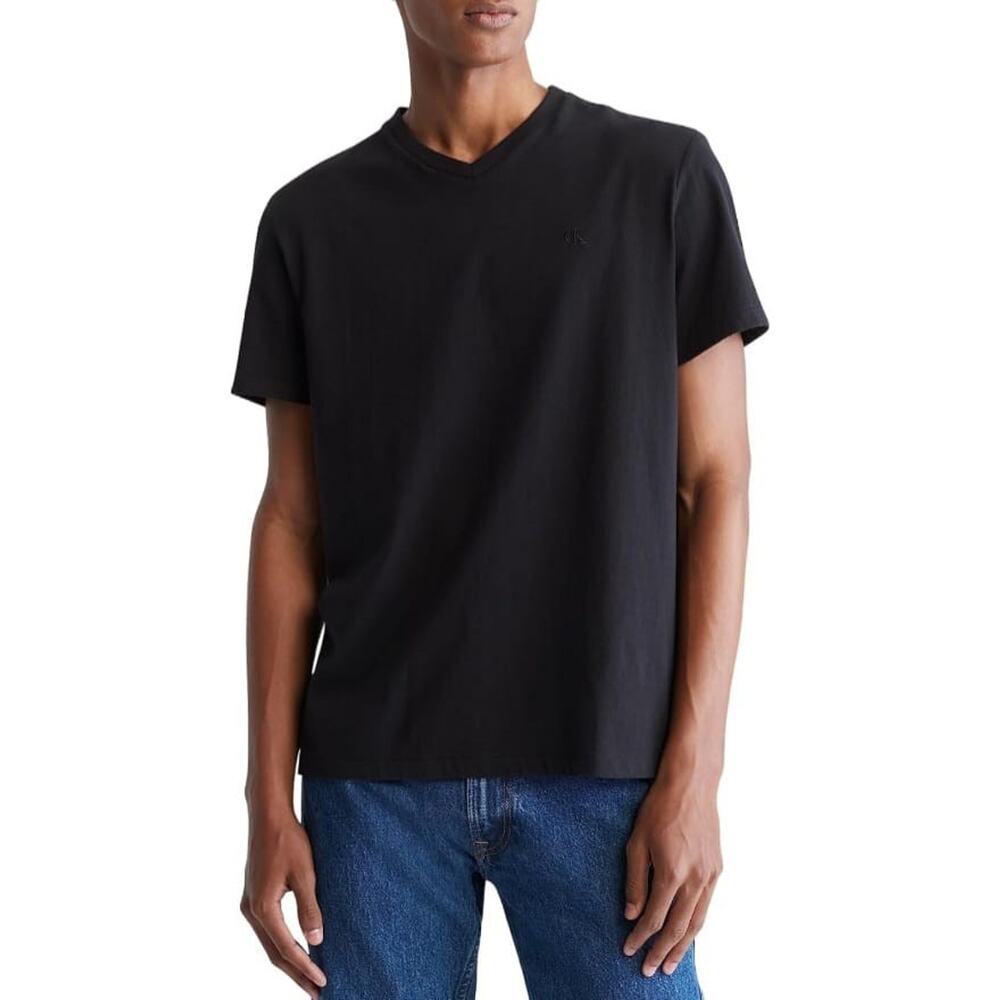 Calvin Klein Men's Tee Shirt V Neck Black Short Sleeve Size Large